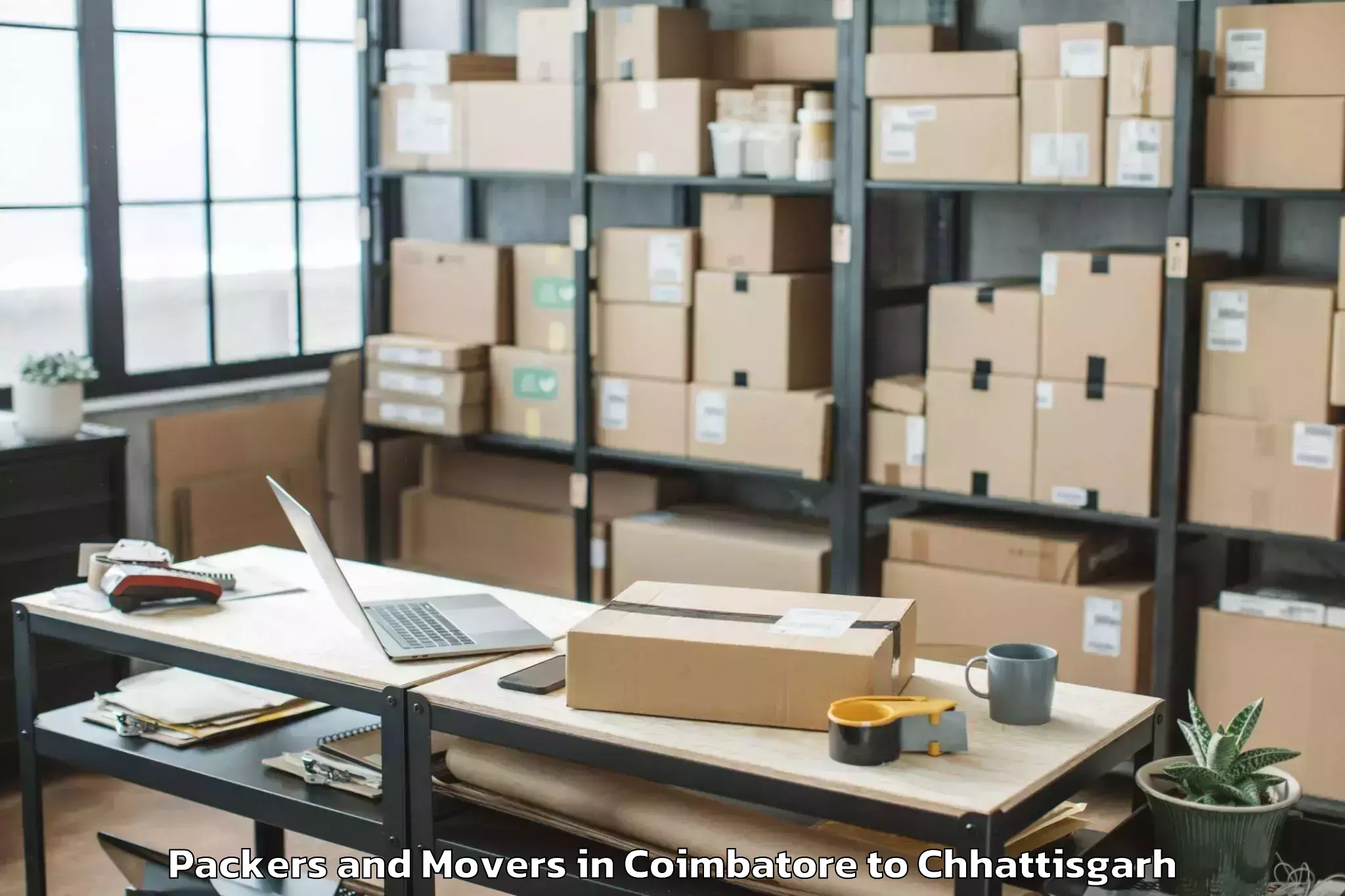 Easy Coimbatore to Chhindgarh Packers And Movers Booking